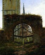 Caspar David Friedrich The Cemetery Gate oil painting on canvas